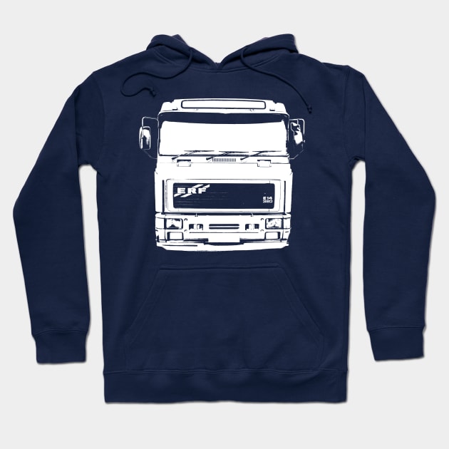 Classic 1990s ERF E Series lorry monoblock white Hoodie by soitwouldseem